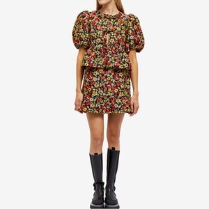 Ganni skirt in Meadow Black floral print size S